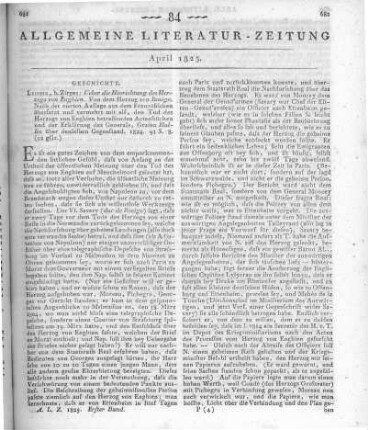 Savary, A. J. M. R.: Ueber die Hinrichtung des Herzogs von Enghien. Aufl. 4. Aus dem Franz. übers. v. Hullin. Leipzig: Zirges 1824