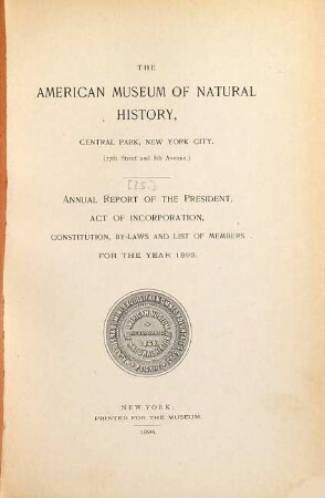 Annual report : for the year .... [25.] 1893. - 1894