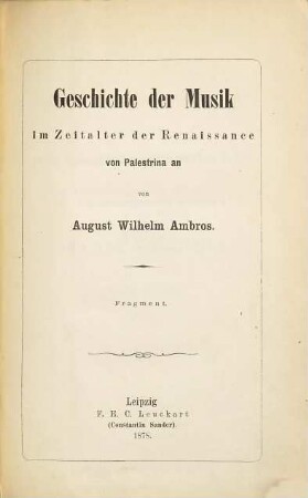Geschichte der Musik : mit zahlreichen Notenbeispielen und Musikbeilagen. 4