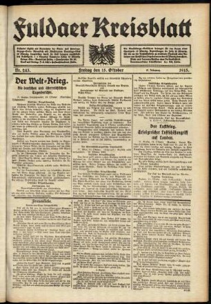 Ausgabe vom Freitag, den 15. Oktober 1915.
