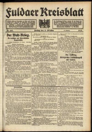 Ausgabe vom Freitag, den 15. Oktober 1915.