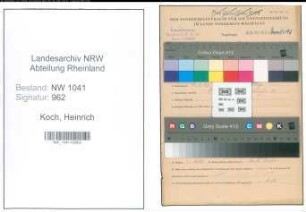 Entnazifizierung Heinrich Koch , geb. 16.02.1909 (Arbeiter)