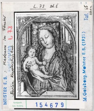 Meister E.S.: Madonna im Fenster. Berlin, Kupferstichkabinett