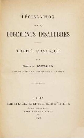 Législation sur les logements insalubres : Traité pratique