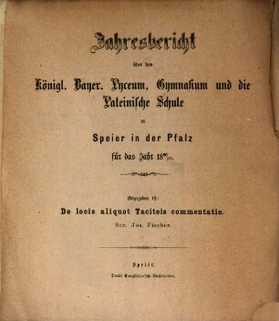 De locis aliquot Taciteis commentatio