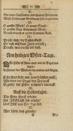 Am heiligen Oster-Tage