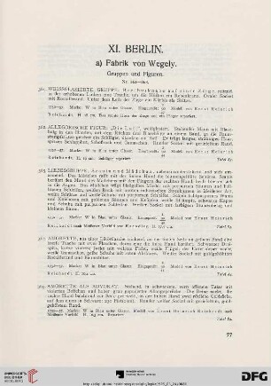 a) Fabrik von Wegely (Nr. 361-368)