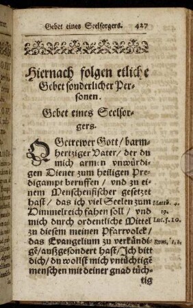 Hiernach folgen etliche Gebet sonderlicher Personen