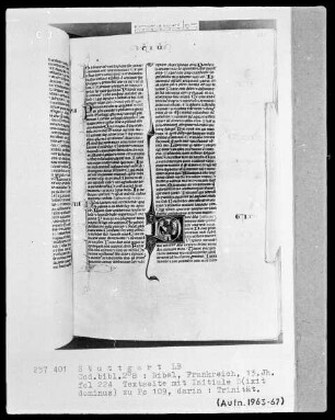 Bibel — Initiale D (ixit dominus), darin Trinität, Folio 224recto