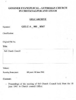 Full Church Council