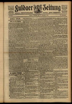 Erste Ausgabe vom Samstag, den 17. November 1906.
