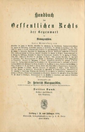 Bd. 3, Halbbd. 1, Abth. 1: Das Staatsrecht des Königreichs Bayern