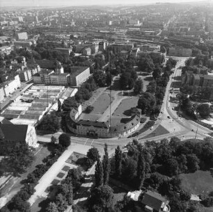 Küchengarten in Gera-Untermhaus : Blickrichtung Nordosten zum Hauptbahnhof