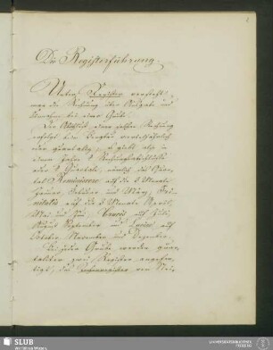 Die Registerführung