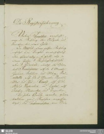 Die Registerführung
