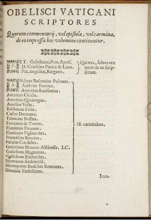 Obelisci Vaticani Scriptores.