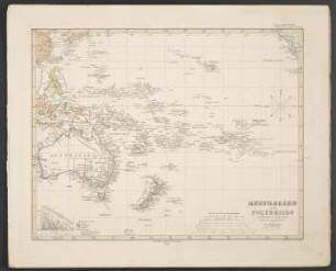 Australien und Polynesien in Mercators Projection [Hand-Atlas über alle Theile der Erde nach dem neuesten Zustande und über das Weltgebäude]