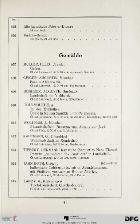 Gemälde (Nr. 607-627)