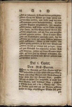 Das 6. Capitel. Von Mist-Beeten.