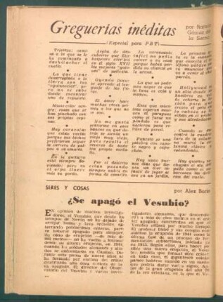 ¿Se apagó el Vesubio? : Seres y cosas