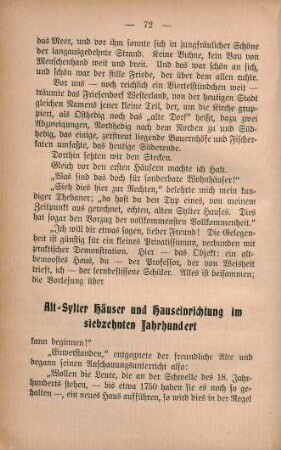 Alt-Sylter Häuser und Hauseinrichtung im siebzehnten Jahrhundert