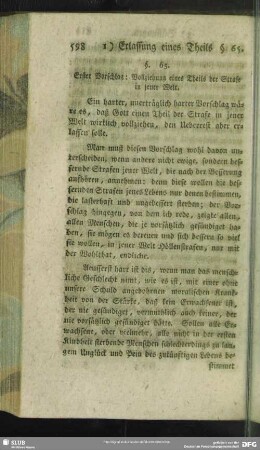 §. 65. Erster Vorschlag: Vollziehung eines Theils der Strafe in jener Welt