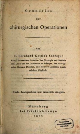 Grundriss der chirurgischen Operationen