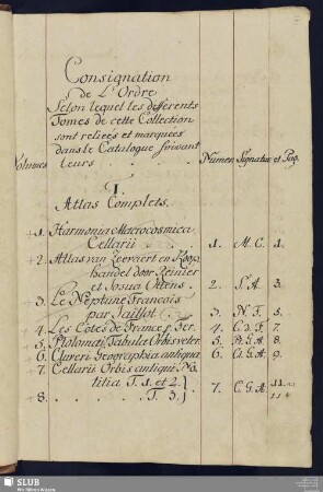 Consignation de L'Ordre