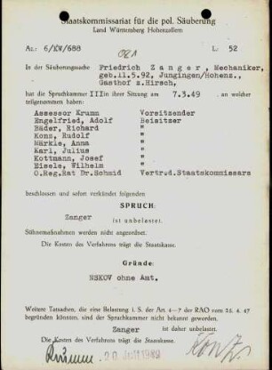 Zanger, Friedrich