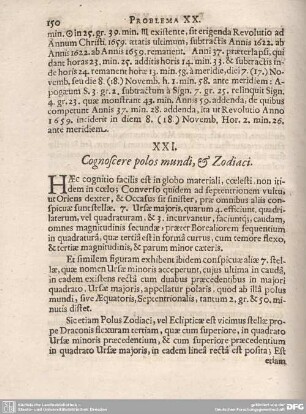 XXI. Cognoscere polos mundi, & Zodiaci.