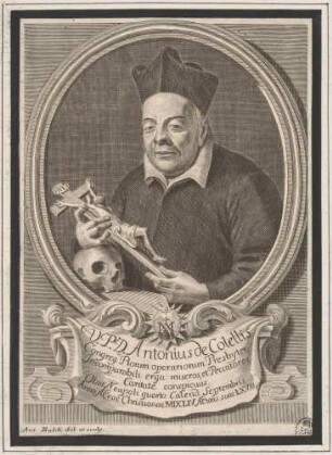 Bildnis Antonio de Colellis, Priester, verstorben 1654 im Alter von 68 Jahren