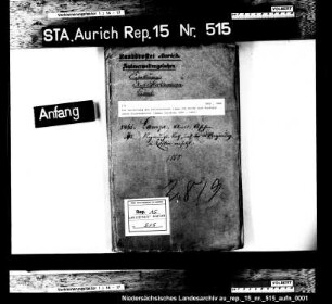 Die Versetzung des Amtsassessors Lampe von Berum nach Harburg; seine Dienstkaution (dabei Vorakten 1852 - 1860)