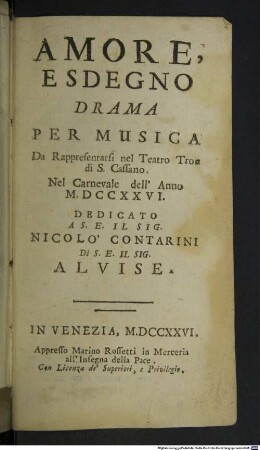 Amore, e sdegno