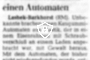 Unbekannte stahlen einen Automaten