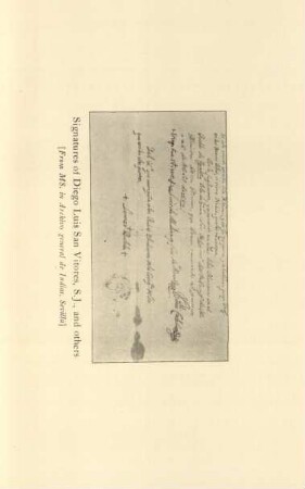 Signatures of Diego Luis San Vitores, S.J., and others