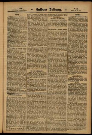 Zweite Ausgabe vom Dienstag, den 29. Juli 1913.