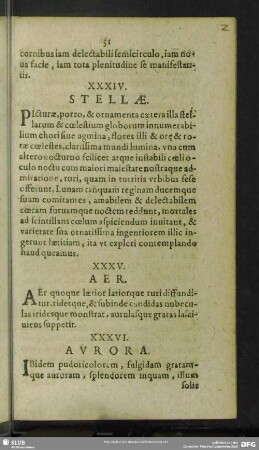 XXXIV. Stellae