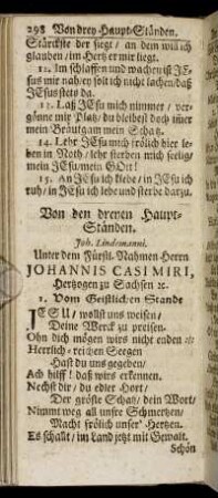 Von den dreyen Haupt-Ständen.