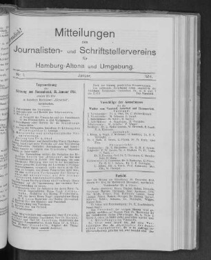Nr. 1. : Januar. 1914.