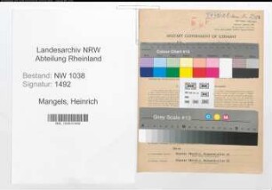 Entnazifizierung Heinrich Mangels , geb. 18.10.1888 (Kaufmann)