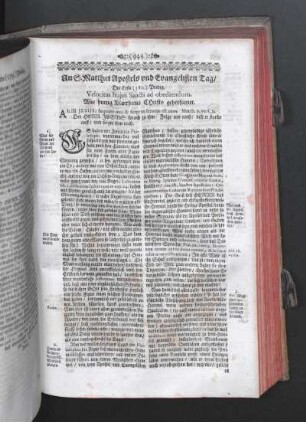 An S. Matthaei Apostels und Evangelisten Tag.