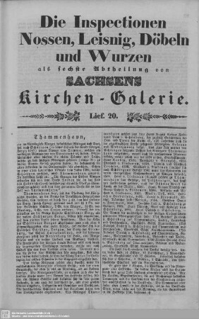 Thammenhayn, Rittmitz, Zschochau : 20. Lieferung