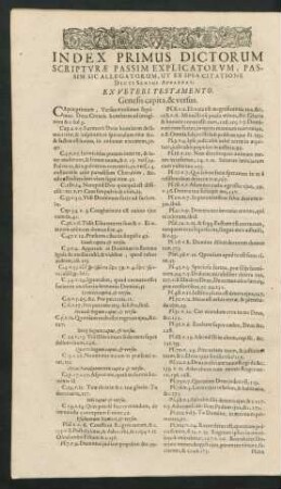 Index Primus Dictorum Scripturae Passim Explicatorum ...
