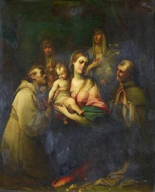 Maria mit dem Kind und den Heiligen Franziskus, Antonius, Clara und Katharina von Siena