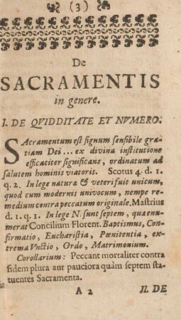 De sacramentis in genere.