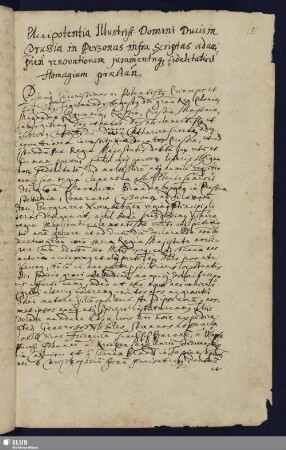 S. 131-139. Plenipotentia Illustriss. Domini Ducis in Prussia in Personas infra scriptas ad accipiendam renovationem juramentumque fidelitatis et homagium praestandum.