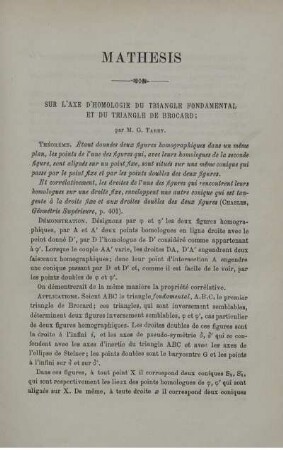 SUR L'AXE D'HOMOLOGIE DU TRIANGLE FONDAMENTAL ET DU TRIANGLE DE BROCARD.
