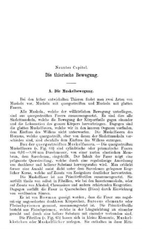Neuntes Capitel. Die thierische Bewegung.