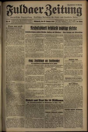 Ausgabe vom Mittwoch, den 27. Januar 1937.