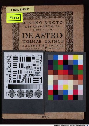 De astronomiae principalibus et primis fundamentis Disputatio